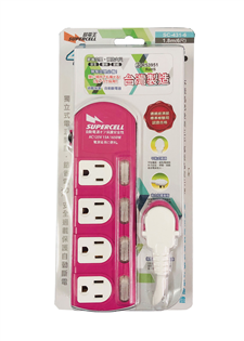 【超電王】4開4插6尺(1.8M)電腦延長線